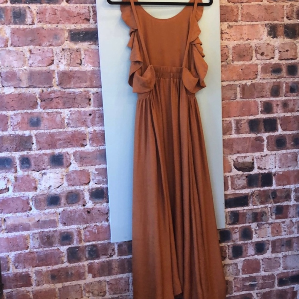 Bronze Ruffle Trim Dress - Picture 3 of 5